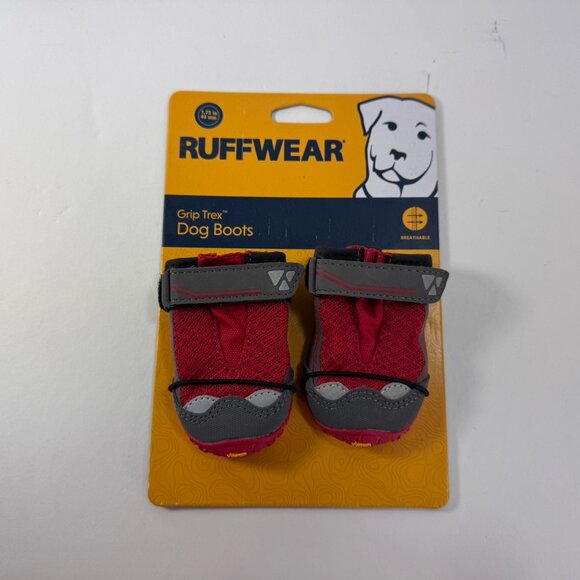Ruffwear Grip Trex Dog Boots size 1.7" 44mm Red & Gray 1 pair - Picture 1 of 7